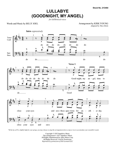 Lullabye (Goodnight, My Angel) (arr. Kirk Young)
