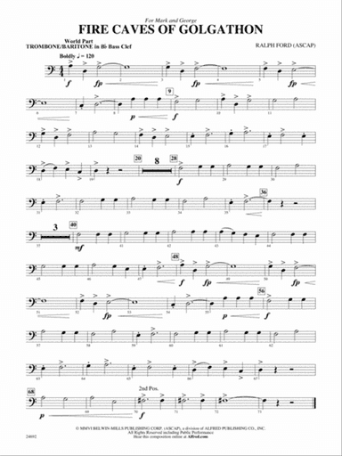 Fire Caves of Golgathon: (wp) 1st B-flat Trombone B.C.
