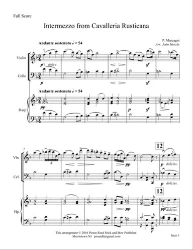 Intermezzo from Cavalleria Rusticana- chamber ensemble