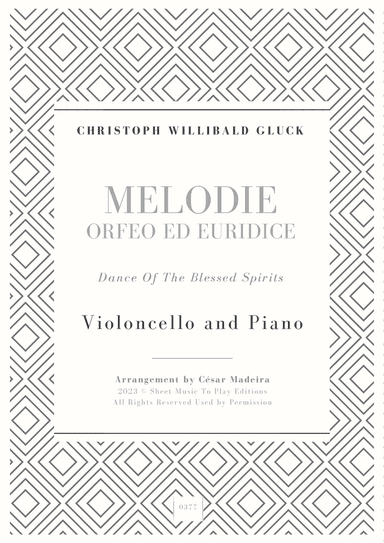 Melodie from Orfeo ed Euridice - Cello and Piano (Full Score and Parts)
