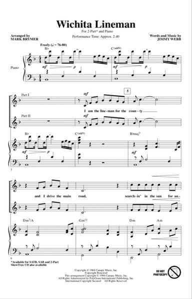 Wichita Lineman (arr. Mark Brymer)