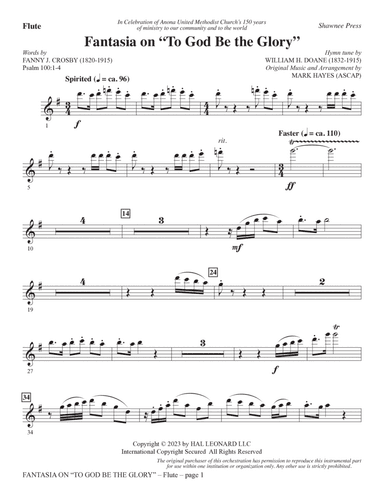 Fantasia On "To God Be The Glory" - Flute