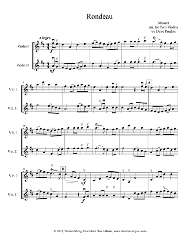 Mouret Rondeau for Two Violins