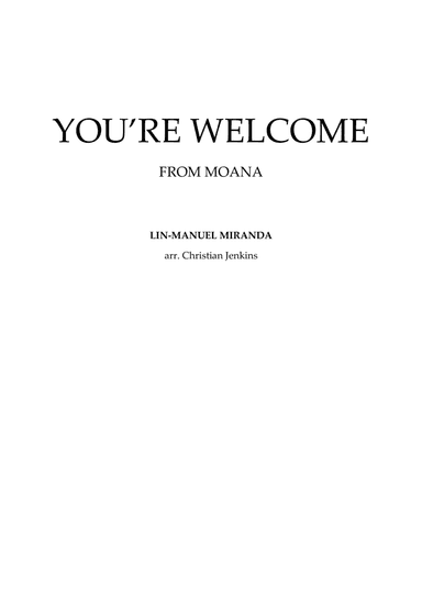 You're Welcome
