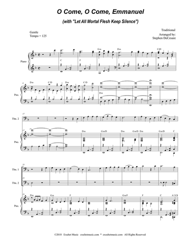 O Come, O Come, Emmanuel (with "Let All Mortal Flesh Keep Silence") (Trombone Duet)
