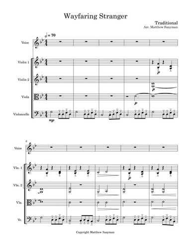 Wayfaring Stranger - String Quartet and Voice