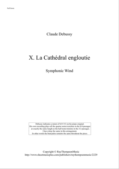 Debussy: Piano Preludes Bk.1 No.10 "La Cathédral engloutie" - symphonic wind