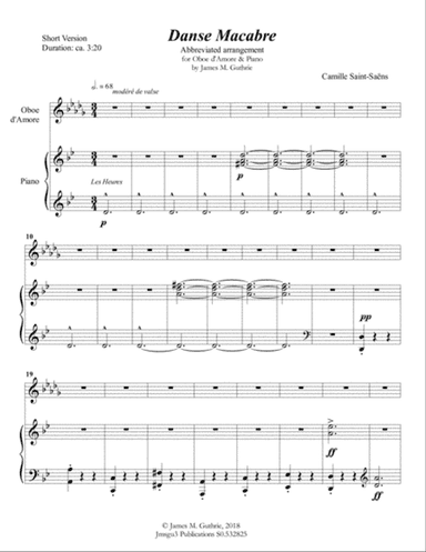Saint-Saëns: Danse Macabre for Oboe d'Amore & Piano Short Version