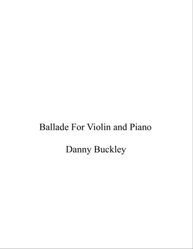 Ballade for Violin and Piano