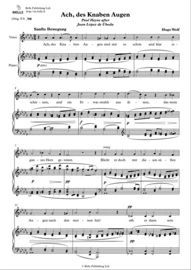 Ach, des Knaben Augen (D-flat Major)