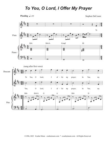 To You, O Lord, I Offer My Prayer (Unison choir / Two-Part Mixed)