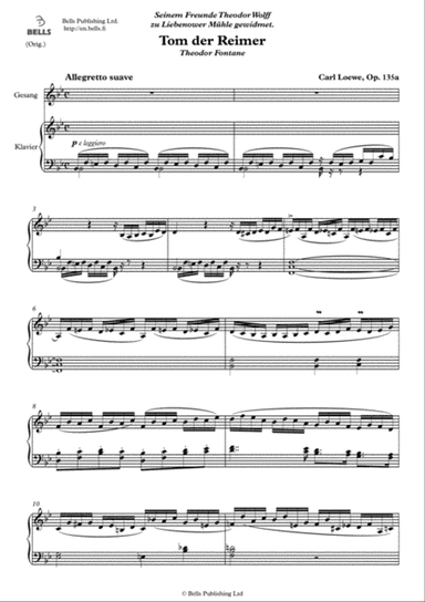 Tom der Reimer, Op. 135a (Original key. B-flat Major)