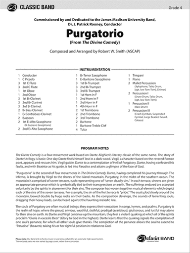 Purgatorio (from The Divine Comedy): Score