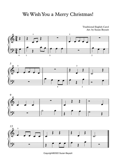 We Wish You a Merry Christmas! (Easy Piano Level 1)