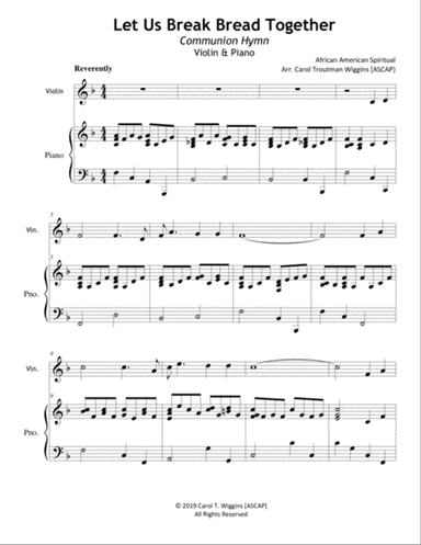 Let Us Break Bread Together (Violin & PIano)
