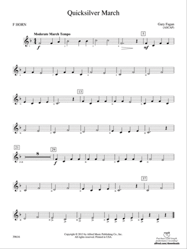 Quicksilver March: 1st F Horn