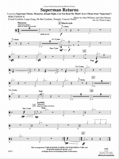 Superman Returns, Concert Selections from: 2nd Percussion