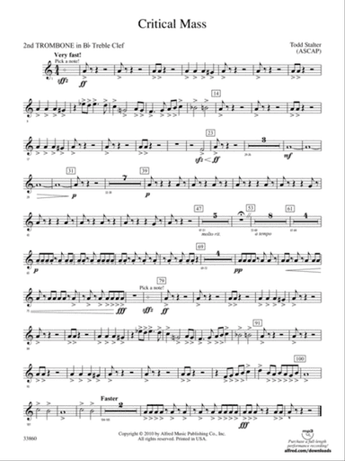 Critical Mass: (wp) 2nd B-flat Trombone T.C.