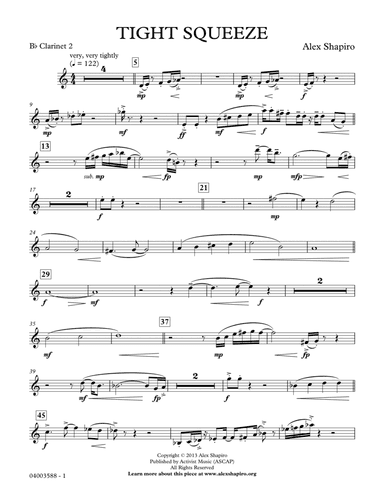 Tight Squeeze - Bb Clarinet 2