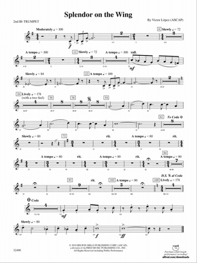 Splendor on the Wing: 2nd B-flat Trumpet