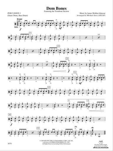 Dem Bones: 1st Percussion