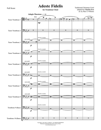 Traditional - Adeste Fidelis for Trombone Choir adapted by Charles Ives
