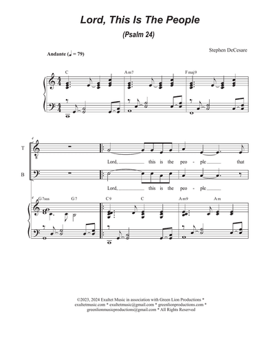 Lord, This Is The People (Psalm 24) (Duet for Tenor and Bass solo)