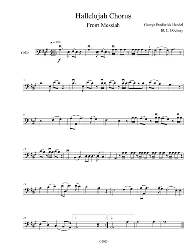 Hallelujah Chorus from Messiah (Cello Solo)
