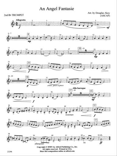 An Angel Fantasie: 2nd B-flat Trumpet