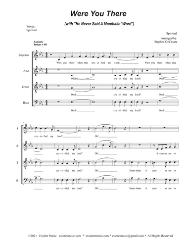 Were You There (with "He Never Said A Mumbalin' Word") (Vocal Quartet - (SATB)