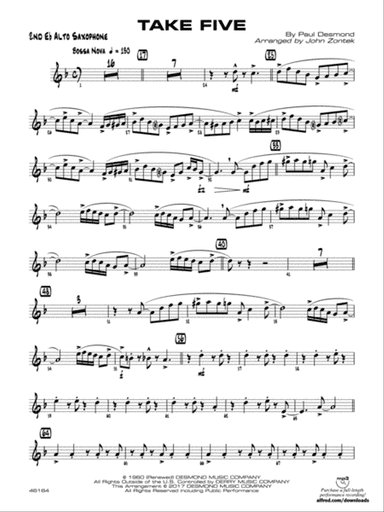 Take Five: 2nd E-flat Alto Saxophone