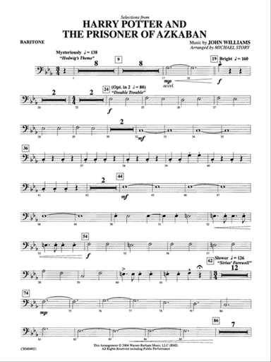 Harry Potter and the Prisoner of Azkaban, Selections from: Baritone B.C.