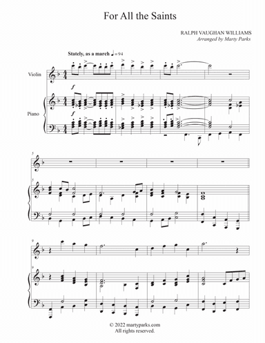 For All the Saints (Violin-Piano)