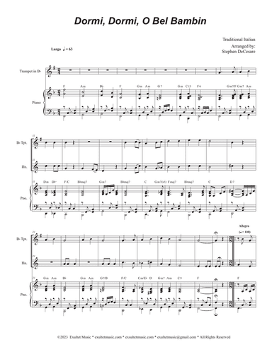 Dormi, Dormi, O Bel Bambin (Duet for Bb-Trumpet and French Horn)