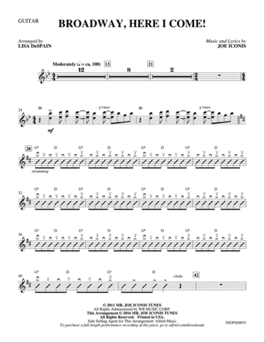 Broadway, Here I Come!: Guitar