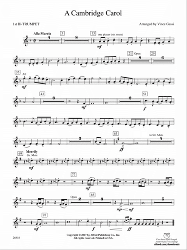 A Cambridge Carol: 1st B-flat Trumpet