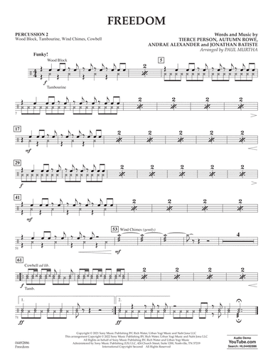 Freedom (arr. Paul Murtha) - Percussion 2