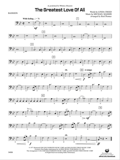 The Greatest Love of All: Bassoon