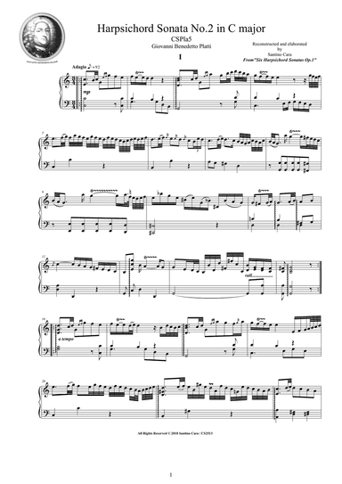 Platti - Harpsichord (or Piano) Sonata No.2 in C major Op.1 CSPla5
