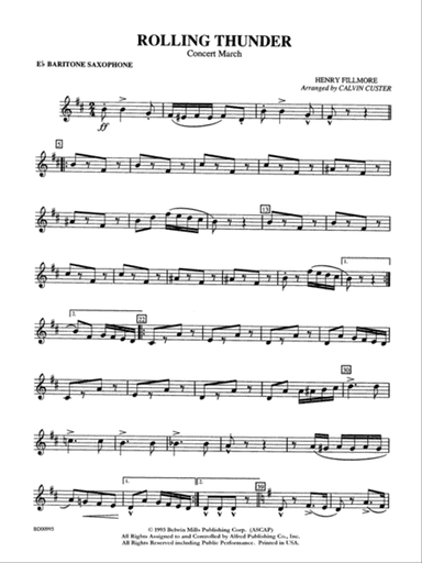 Rolling Thunder (Concert March): E-flat Baritone Saxophone