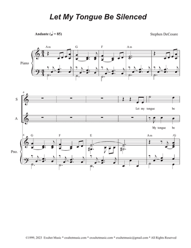 Let My Tongue Be Silenced (Vocal Quartet - (SATB)