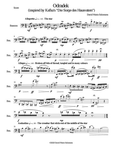 Odradek for bassoon solo