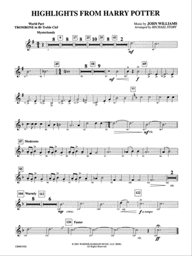 Harry Potter, Highlights from: (wp) 1st B-flat Trombone T.C.