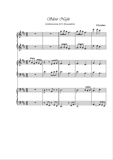 Silent Night. Piano 6 hands