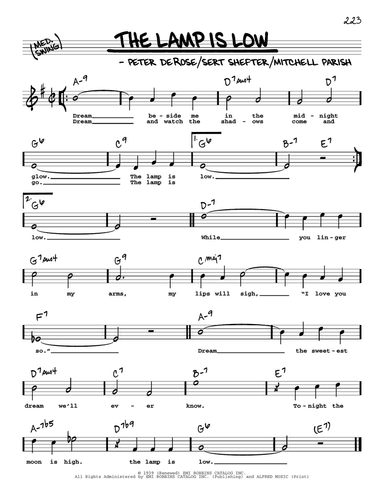 The Lamp Is Low (High Voice)