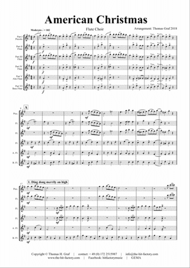 American Christmas - Mash up Rondo of best Christmas Songs - Flute Choir
