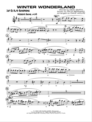 Winter Wonderland: E-flat Alto Saxophone