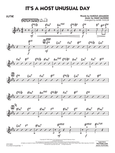 It's a Most Unusual Day (arr. Mark Taylor) - Guitar