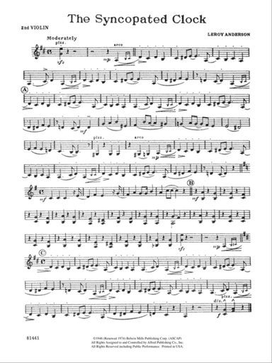 The Syncopated Clock: 2nd Violin