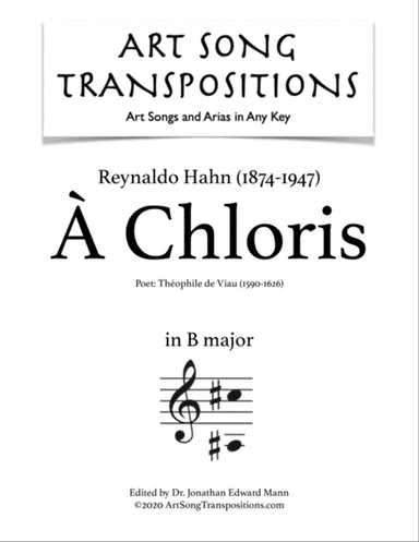 HAHN: À Chloris (transposed to B major)